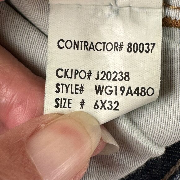 Calvin Klein Womens LEAN BOOTCUT Jeans Size 6 Blue Dark Wash Stretch Denim - Picture 14 of 16